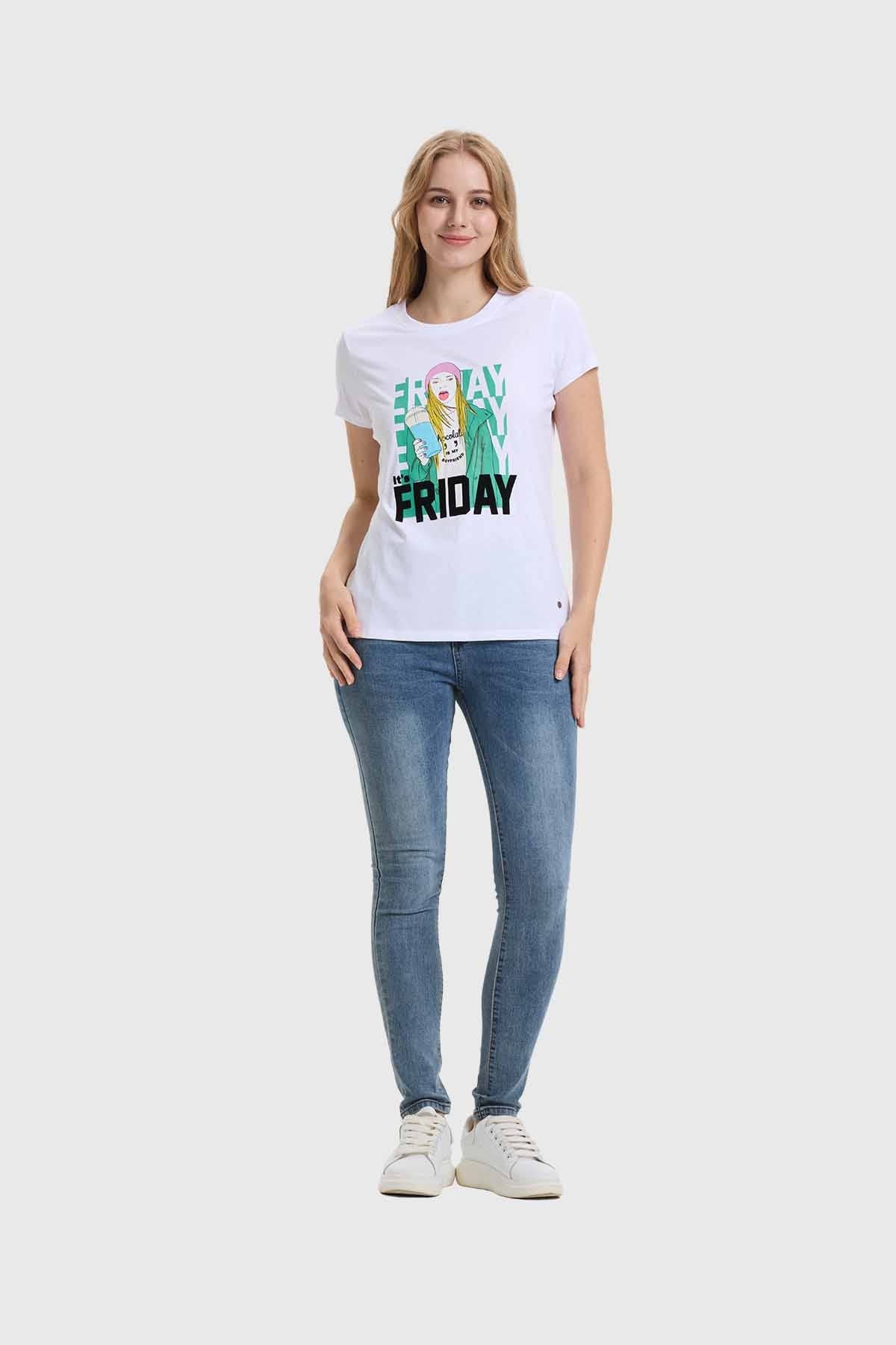 Polera Mujer Básica Print Blanco - Image 4